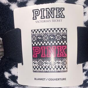 Victoria's Secret Pink Black and White Patterned Blanket